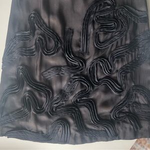 Robert Rodriguez black scoop neck slip dress with raised art detail sz 0